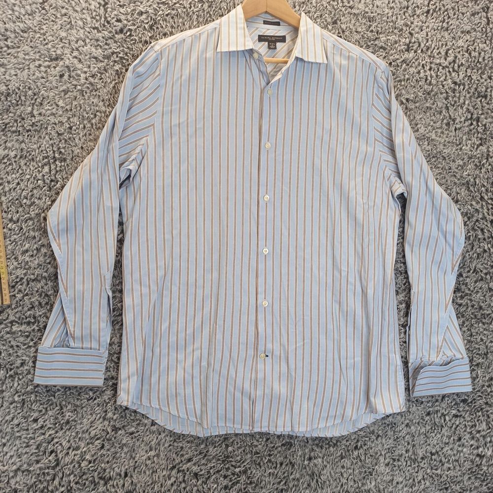 Banana Republic Shirt Men Large Blue Strip Casual Button Down Collar Long Sleeve